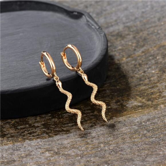 Evil Eye Hoop Earrings 14K Gold Plated with Shining Cubic Zirconia for Women - Picture 4 of 8